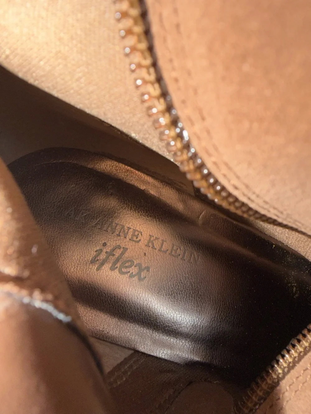 Anne Klein Taupe Suede Knee-High Wedge Boots - Picture 6 of 6